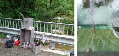 Encyclopedia Environment - hydrometry - rhodamine injection
